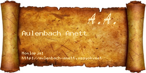 Aulenbach Anett névjegykártya